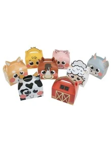 1 Miếng Thú vật Chủ đề Hình vuông Kẹo hộp Với Xử lý , Nông trại Họa tiết động vật Cửa hàng bánh mì Hộp Đối với Lớn Bánh - Nhiều màu - Xem 7