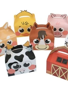 1 Miếng Thú vật Chủ đề Hình vuông Kẹo hộp Với Xử lý , Nông trại Họa tiết động vật Cửa hàng bánh mì Hộp Đối với Lớn Bánh - Nhiều màu - Xem 4
