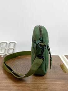 peach tree Fashionable & Minimalist Solid Colour Mini Crossbody Bag - Army Green - View 7