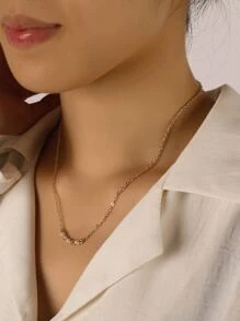 1 Miếng Tinh tế Hợp kim nhôm Pha lê & Quyến rũ Ngọc trai giả Dây chuyền Đối với phụ nữ Để Trang Trí Hàng Ngày - Vàng - Xem 5