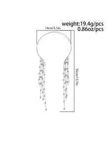 1 Piece Asymmetrical Star Shaped Tassel Charm Necklace For Women - Silver - View 4