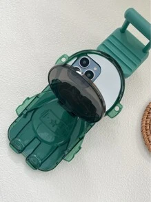 Astronaut Decor Silicone Phone Case With Mirror - Green - View 5