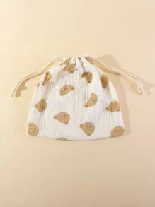 1入組嬰兒小熊印花織物濕袋適用於日常生活 - 彩色 - 查看 2