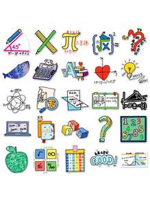 50 piezas Pegatinas con dibujos animados matemáticas fórmula grafiti - Multicolor - Ver 3