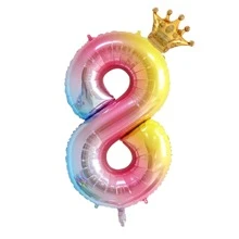 Bộ 2 quả bóng bay hình vương miện bằng nhôm 32 inch phiên bản Hoa Kỳ màu bạc kim loại 0-9 dùng để trang trí tiệc sinh nhật kỷ niệm bằng bóng bay nhôm nổi - Nhiều màu - Xem 9