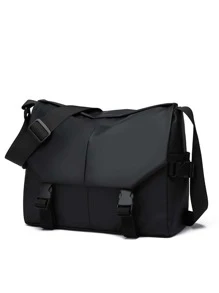 Waterproof Messenger Bag With Release Buckle Flap Crossbody Bag Shoulder Bag For Men