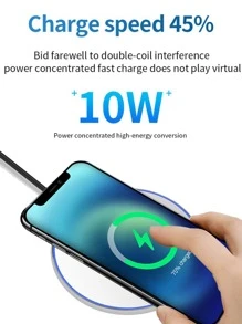 Lámpara de aleación de aluminio con carga inalámbrica de 10W y luz de respiración, compatible con smartphones de carga inalámbrica Qi - Blanco - Ver 6