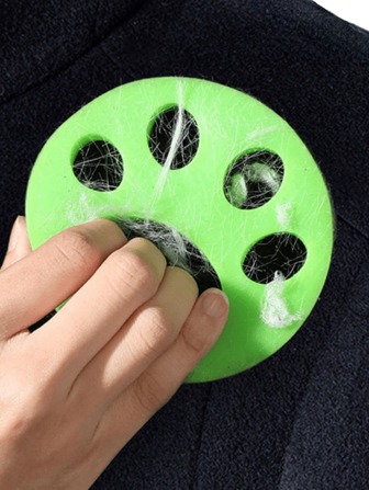 1入組綠色棉絨刷貓爪形矽膠脫毛器可水洗洗衣球家用