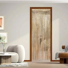 1m X 2m Màu bạc Dây điện Rèm Cho đám cưới Trang trí phòng Hoặc Tường & Phòng khách Trang trí - Vàng - Xem 2