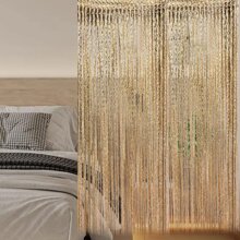 1m X 2m Màu bạc Dây điện Rèm Cho đám cưới Trang trí phòng Hoặc Tường & Phòng khách Trang trí - Vàng - Xem 3