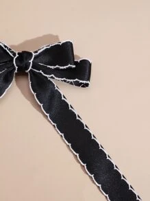1 Miếng Của phụ nữ Bowknot Kẹp tóc Với Cạnh lượn sóng , Đúng mốt Thanh lịch Chất vải Dải Băng Phụ kiện tóc , Thích hợp Đối với Bất kì cơ hội - màu đen - Xem 5