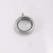 Stainless Steel Necklace Pendant With Frosted Edge & Glass Display Box, Threaded Style, 20/25/30/35/38mm, Black/red Display Box - Silver - View 5