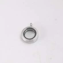 Stainless Steel Necklace Pendant With Frosted Edge & Glass Display Box, Threaded Style, 20/25/30/35/38mm, Black/red Display Box - Silver - View 6