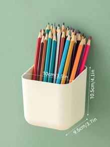 書桌收納袋適用於學生至店鋪文具,懸掛筆筒,壁掛式儲物架,辦公桌收納 - 白色 - 查看 2