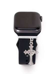 1 stuk sprankelende strass kruis horlogeband bedel compatibel met band accessoires decoratief compatibel met Galaxy Watch Bands serie bedels cadeau voor meisjes