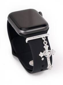 1 stuk sprankelende strass kruis horlogeband bedel compatibel met band accessoires decoratief compatibel met Galaxy Watch Bands serie bedels cadeau voor meisjes