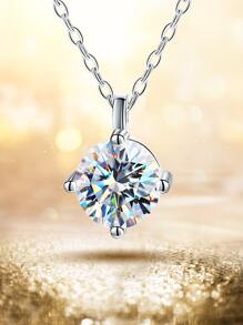 1入組3Ct莫桑鑽吊墜項鍊適合女士S925純銀婚禮項鍊項鍊永恆項鍊母親節情人節奢華女士們首飾類禮物