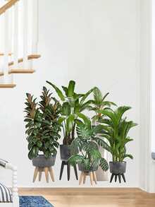 1set (2pcs) Green Plants Wall Decal Stickers - Multicolor - View 3