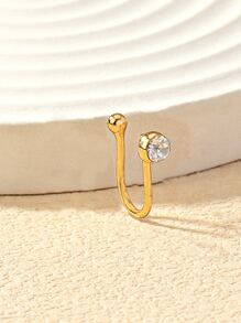 1 cái/bộ Của Đồng Khối Zirconia  Mũi Đồ trang trí Đục lỗ Kẹp mũi - Vàng - Xem 2