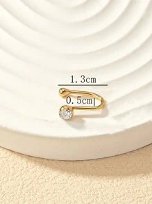 1 cái/bộ Của Đồng Khối Zirconia  Mũi Đồ trang trí Đục lỗ Kẹp mũi - Vàng - Xem 3