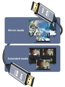 2,0 Kabel, HDMI-kompatibel, 4K 60Hz High Speed 18Gbps geflochtenes HDMI-kompatibles Kabel mit vergoldeten Anschlüssen, unterstützt PS4 PS3 Xbox Fire TV Stick Blu-ray Player HDR 3D 3 Fuß 6 Fuß 10 Fuß - Grau - Übersicht 3