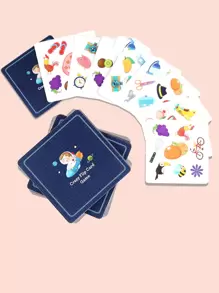 1套互动式专注力训练疯狂配对卡动物配对卡桌面游戏智力玩具 - 彩色 - 查看 2