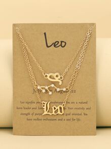 字母和心形裝飾腳錬 - 金黃色 - 查看 11