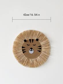 1pc Rattan Woven Cartoon Animal Wall Hanging Decor, Cute& Cozy Home Decorations For Children's Room, Living Room, Bedroom - Multicolor - View 7