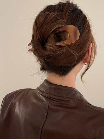 مشبك شعر نسائي من الأسيتات بتدرج اللون على شكل حرف U، مناسب للاستخدام اليومي، مناسب للشعر الرفيع أو الطبيعي الحجم، مناسب للزفاف