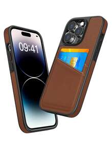 Habyby Pu 皮革手機殼帶卡槽 - 棕色 - 查看 2