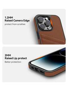 Habyby Pu 皮革手機殼帶卡槽 - 棕色 - 查看 4