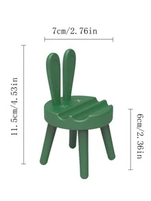 1pc Creative Cute Luxury Green Desktop Decoration Cartoon Rabbit Ears Phone Stand, Portable Mobile Phone Holder Stand With Adjustable Height - Dark Green - View 3