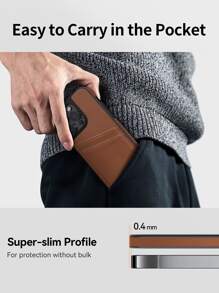 Habyby Pu 皮革手機殼帶卡槽 - 棕色 - 查看 7