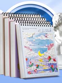 45張/書A4空白藝術素描本，用於繪畫和素描，霧藍色 - 霧霾藍 - 查看 13