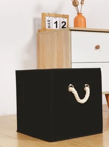 1pc Black Foldable Drawer Style Fabric Storage Box, Clothes Organizer For Wardrobe