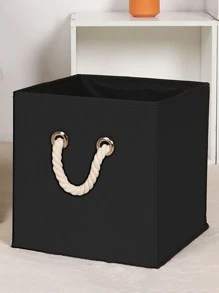 1pc Black Foldable Drawer Style Fabric Storage Box, Clothes Organizer For Wardrobe