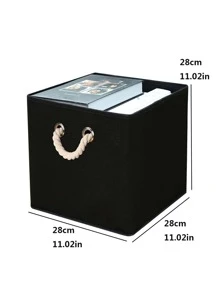 1pc Black Foldable Drawer Style Fabric Storage Box, Clothes Organizer For Wardrobe