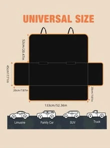 1入組黑色滌綸防水寵物墊適用於後部車,防臟和耐磨 - 黑色 - 查看 4