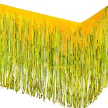 1入組金色金屬箔流蘇金屬箔桌裙適用於長方形桌子飄帶窗簾背景生日婚禮畢業嬰兒送禮會派對裝飾-29x108英寸 - 金色 - 查看 1