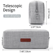 1 Miếng Dung lượng lớn Hộp bút , Văn phòng phẩm Cái túi , Túi bảo quản - Xám - Xem 4