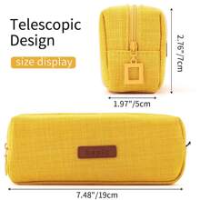 1入組大容量筆袋文具收納包 - 黃色 - 查看 4