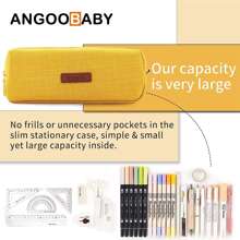 1入組大容量筆袋文具收納包 - 黃色 - 查看 2