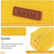 1入組大容量筆袋文具收納包 - 黃色 - 查看 3