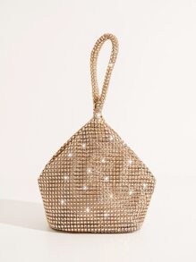 Túi buổi tối nhỏ lấp lánh quyến rũ, sequin, sang trọng, sáng bóng với trang trí bằng kim cương giả Ngọc trai giả, kim cương giả cho cô gái dự tiệc, phụ nữ, cô dâu Hoàn hảo cho bữa tiệc, đám cưới, vũ hội, bữa tối/tiệc, cho - Rượu sâm banh - Xem 4