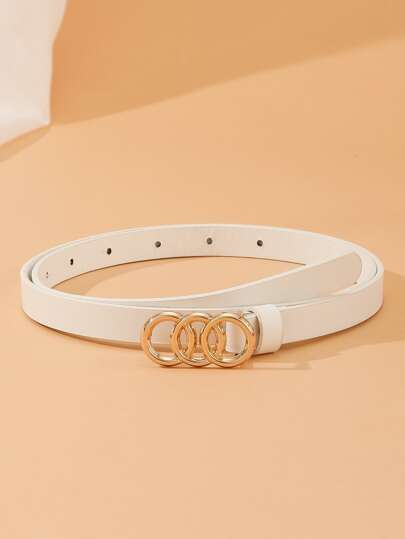 1 件 3 个小圆圈扣休闲、造型、夏季新款、时尚女士细腰带夏季、学校秋季、秋季、万圣节