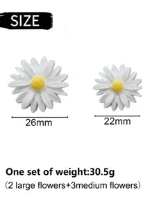 5pcs Flower Decor Car Air Outlet Clip - Multicolor - View 4