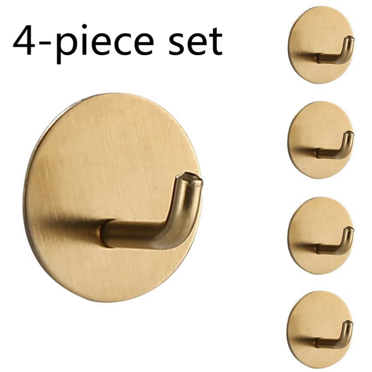 4pcs Nhiệm vụ nặng nề Không thấm nước Gương sen Keo dán Móc Đối với Treo Bọt biển , Khăn tắm , Quần áo , Áo choàng tắm , Có thể tháo rời Móc treo tường Cửa Móc Thép không gỉ , Đen Keo dán Móc