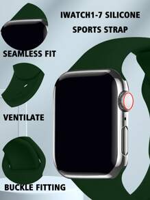 1入組矽運動帶適用於Apple Watch帶38mm40mm41mm42mm44MM45mm49mm,適用於系列Ultra/SE/8/7/6/5/4/3/2/1,中性 - 軍綠色 - 查看 4