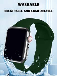 1入組矽運動帶適用於Apple Watch帶38mm40mm41mm42mm44MM45mm49mm,適用於系列Ultra/SE/8/7/6/5/4/3/2/1,中性 - 軍綠色 - 查看 3