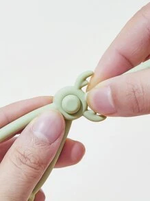 1 pieza Cadena de sujeción de chupete de silicona larga, juguetes de dentición, clip colgante de chupete de bebé para cochecito, cuna, color aleatorio - Multicolor - Ver 5